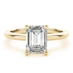 Aurora Emerald Diamond Engagement Ring Setting White