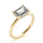 Celeste Emerald Diamond Engagement Ring Setting White Gold