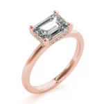 Celeste Emerald Diamond Engagement Ring Setting White Gold