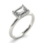 Celeste Emerald Diamond Engagement Ring Setting White Gold