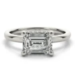 Celeste Emerald Diamond Engagement Ring Setting White Gold
