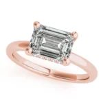 Celeste Emerald Diamond Engagement Ring Setting White Gold