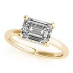 Celeste Emerald Diamond Engagement Ring Setting White Gold