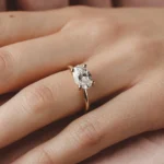 Celeste East West Oval Diamond Engagement Ring Setting 7