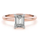 Celeste East West Emerald Diamond Engagement Ring Setting White Gold