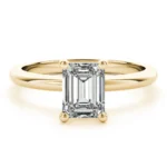 Celeste East West Emerald Diamond Engagement Ring Setting White Gold