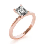 Celeste East West Emerald Diamond Engagement Ring Setting White Gold