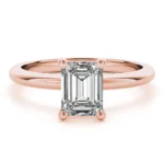 Celeste East West Emerald Diamond Engagement Ring Setting White Gold