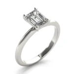 Celeste East West Emerald Diamond Engagement Ring Setting White Gold