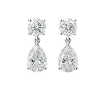 Diamond Drop Earrings in 18K White Gold