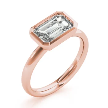 Lumina Emerald Cut Bezel Engagement Ring Setting