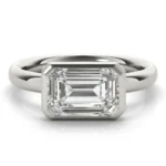 Lumina Emerald Cut Bezel Engagement Ring Setting 1