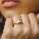 Lumina Oval Bezel Signet Engagement Ring Setting 2