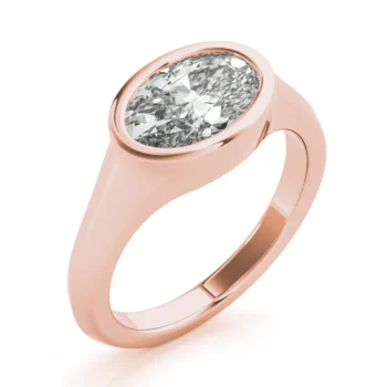 Lumina Oval Bezel Signet Engagement Ring Setting