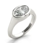 Lumina Oval Bezel Signet Engagement Ring Setting 2