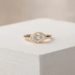 Lumina Oval Bezel Signet Engagement Ring Setting 2