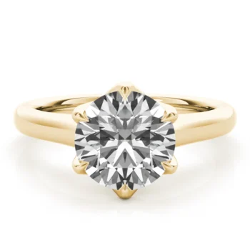 Crown Leaf Round 6 prong Solitaire