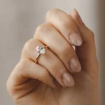 Oval Diamond Engagement Ring yellow gold 4