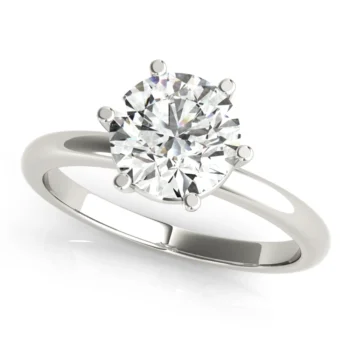 Seraphina Round Offset 6 Prong Diamond Engagement Ring Setting