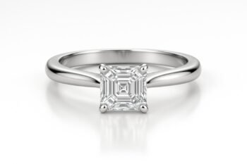 1ct Asscher Cut Solitaire Engagement Ring