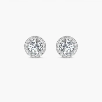 Aurora Halo Rose Diamond Earrings