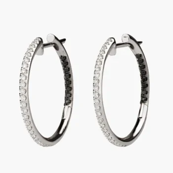 Valencia Noir Diamond Hoop Earrings