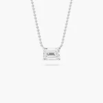 Elowen Emerald-Cut Diamond Solitaire Necklace