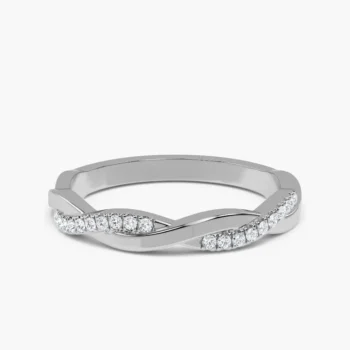Rosavelle Twin Weave Diamond Wedding Band